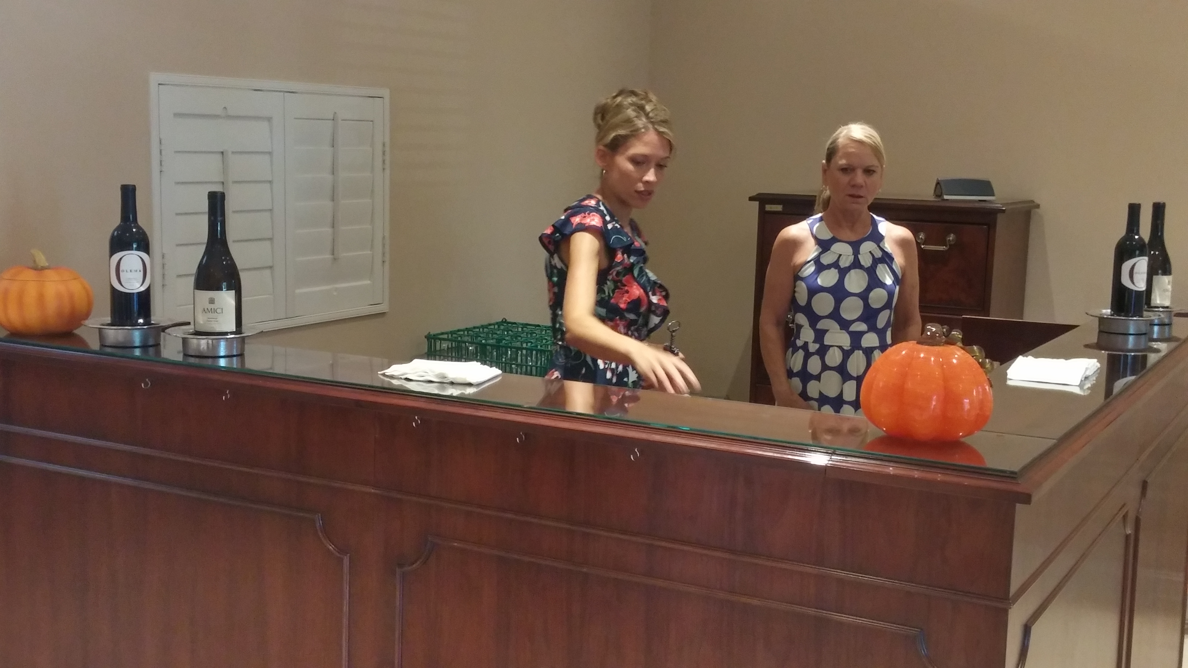 Setting up our reception bar